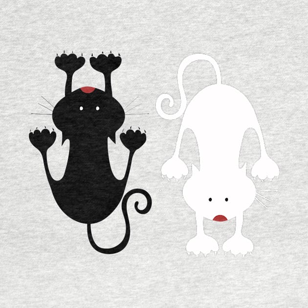 Twins Cats Black and White Birthday Gift by GBDesigner